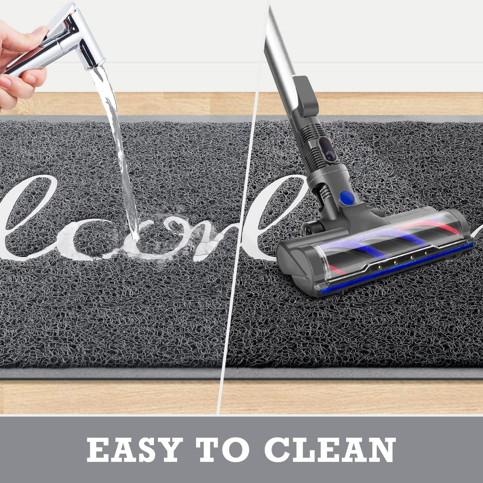 Grey Door Mat Welcome Mats Outdoor Indoor Doormat for Entryway Floor Mat