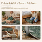 WondRg 6x9 Washable Area Rug for Living Room Bedroom Vintage Green Carpet Soft Low Pile Traditional Retro Non Slip Throw Rug for Dining Room Entryway Indoor Dorm Kitchen