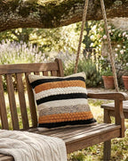 Decorative Boho Pillow Cover, 18” x 18” Square, Soft Moroccan Rustic Throw with Tufted Accents, Plush Handwoven Cotton, Neutral Farmhouse Home Decor | Made with Love and Care in India (Terracotta)