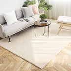 Ashler Faux Fur Rug, Ultra Soft Faux Rabbit Fur, Beige Area Rugs, 6 x 9 Feet Rectangle, Machine Washable Nursery Decor Throw Rugs for Bedroom, Kids Room, Living Room
