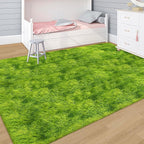 Green Tie-Dyed Rug for Living Room 5x8 Fluffy Area Rug Mat Bedside Throw Rug for Bedroom Kids Room Boys Teens Nursery Baby Dorm Office Home Decor Aesthetic Carpets