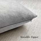 GIGIZAZA Big Velvet Pillow Covers 26x26 Silver Grey Pack of 2 Square Modern Throw Pillows Luxury Covers Decorative Pillows for Living Room Couch Sofa Pillow Cases