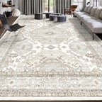 Area Rugs 8x10 for Living Room,Washable Boho 8x10 Area Rugs for Bedroom,Non Slip Carpet for Kitchen, Dining Room, Indoor, Kids Playroom Soft Low-Pile Rug, Thickness 0.2 Inches, Beige/Neutral