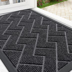 OLANLY Front Door Mat Outside 29.5x17, All-Season Absorbent Rubber Doormat