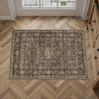 WondRg 2x3 Dark Brown Vintage Area Rug