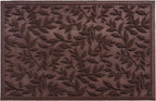 Coffee Brown Leaves Outdoor Indoor Entrance Doormats, Absorbent Durable Heavy Duty Welcome Front Door Mat,Thick Natural Rubber Back,Easy Clean Entryway Mat 23x35 Inch, Low Profile