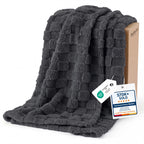 Bedsure Checkered Soft Cozy Twin Blanket for Bed, Navy Blue,60"×80"