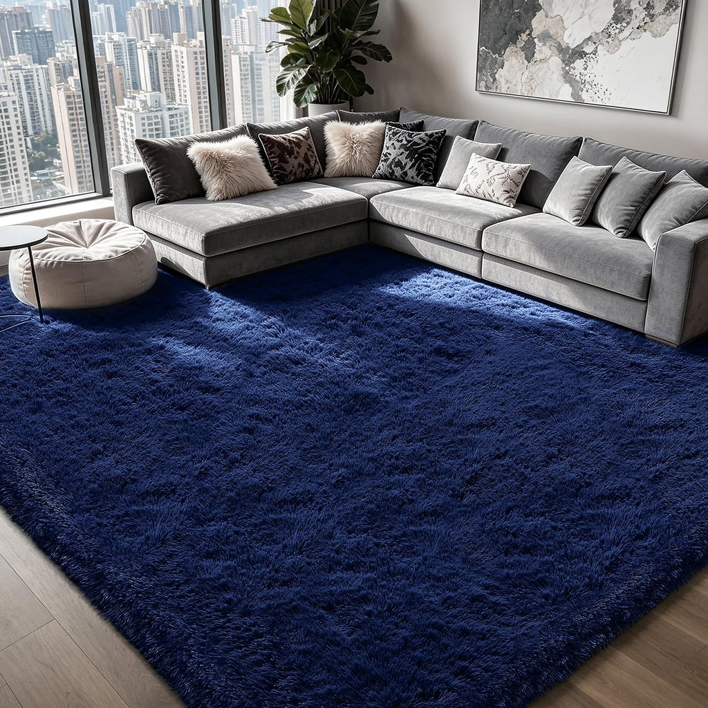 Shag Area Rugs for Bedroom Living Room,5X8 Ultra Soft Fluffy Area Rugs for Dorm,Indoor Carpet Plush Rugs for Home Decor,Tie-Dye Grey