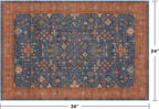 Hazo Haus Washable 2x3 Entry Rug Front Door Indoor, Farmhouse Small Area Rugs for Kitchen, Bathroom, Entrance, Non Slip Rubber Backed, Perfect for Boho Décor (2x3 Navy Blue)