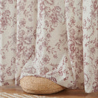 jinchan Vintage Floral Linen Curtains 63 Long for Living Room 2 Panels