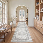 Madane Washable Runner Rugs 2x10 Long for Hallway Kitchen, Grey