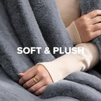 UGG Euphoria Faux Fur Throw Blanket, Oversized Soft Throw for Couch or Bed, Luxury Room Decor, Giftable Fuzzy Blankets, Machine Washable, 50-inch x 70-inch, Chambray Blue Grey