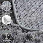 ONASAR Grey 3x5 Rugs for Bedroom, Fluffy Gray Bedside Area Rug, Ultra Soft Shaggy Fuzzy Plush Small Floor Carpets for Living Room College Dorm Teen Kids Boys Home Decor Aesthetic