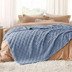 Bedsure GentleSoft King Size Blanket for Bed - Super Soft Cozy Blankets for Kids Girls, Large Fuzzy Fleece Throw for Bedroom Decor, Ashley Blue,108x90 Inches