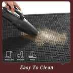 Mibao Front Door Mat Indoor Outdoor Entrance, Dirt Trapping Waterproof All-Season, All-Weather Doormat, Non-Slip Durable Natural Rubber Low Profile Easy Clean Patio Entrance Mat, 61.5" x 36", Black