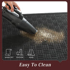 Mibao Front Door Mat Outdoor Entrance, 61.5" x 36" Heavy Duty Welcome Mat, Waterproof Dirt Trapper Doormat, Super Absorbent Indoor Entryway Mat for Patio & Porch - Black