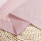 Chyhomenyc Sheer Valances for Windows 2 Pack, Small Window Curtains for Living Room Bathroom Cafe Laundry Basement, Modern Top Dual Rod Pocket Voile Curtain, 42W x 18L inches, Blush Pink