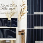 Navy Blue Curtains 84 inch Length for Bedroom Back Tab Rod Pocket Modern Nautical Farmhouse Decor Slub Linen Textured Dark Blue Semi Sheer Window Curtains 2 Panels Set for Dining Room Office Indigo