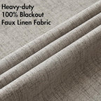 MIULEE Linen Curtains 90 Inches Curtains for Bedroom 100% Blackout Thermal Insulated Greige Curtains Grommet Room Darkening Drapes for Living Room Nursery 52x90 Inch (2 Panels)