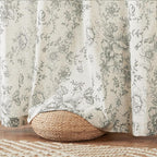 jinchan Lined Linen Blend Curtain Floral Curtains for Living Room 84 Inches Long Grey Peony Flower Printed Curtain Back Tab Farmhouse Patterned Drapes Bedroom Window Curtains Set 2 Panels