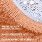 OLANLY Muted Orange Round Rugs for Bedroom - Machine Washable, 7 ft Circle Area Rugs for Living Room, Soft and Fluffy Shaggy Carpet for Teen Girl and Boys, Nursery Rooms, Dorms, Home Decor Aesthetic