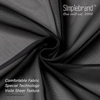 Simplebrand Black Valances 14 Inches Long for Living Room Pocket 2 Panel Light Filtering Sheer Translucent Valence Toppers for Window Kitchen Bathroom Bedroom 42x14 Inch Length
