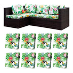 8 Piece Outdoor Cushion Covers, Patio Sofa Cushion Covers, Stretch Fit