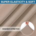 Smiry Printed Couch Cushion Covers, Stretch Soft Couch Covers for Sofa, Washable Non-Slip Sofa Slipcover Furniture Protector for Indoor and Outdoor (1 Pack, Mocha)