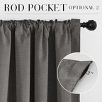 RYB HOME Grey 100% Blackout Curtains 63 inch Long, Light Blacking & Thermal Insulated Curtains for Nursery/Bedroom/Boys'Room, Back Tab & Rod Pocket Window Treatment, W52 x L63, 2 Panels