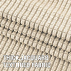 H.VERSAILTEX 4 Piece Stretch Couch Covers for 3 Cushion Couch Sofa Furniture Slipcovers Feature Upgraded Thicker Jacquard Fabric (Sofa, Natural)