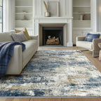 BEIMO 5x7 Area Rugs for Bedroom, Navy Beige Washable Abstract Non Slip Rug