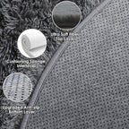ONASAR Grey Round Area Rug 4ft, Gray Soft Bedroom Circle Throw Rugs for Kids Girls Boys Teen Dorm Room, Fluffy Plush Shaggy Carpet Mats for Nursery Living Room Playroom Home Office Decor Aesthetic