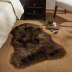 Ashler Faux Fur Rug, Fluffy Shaggy Area Rug, Ultra Soft 2 x 3 Feet Sheepskin Fur, Dark Coffee Fuzzy Machine Washable Shag, Nursery Decor Throw for Bedroom, Living Room, Kids Room
