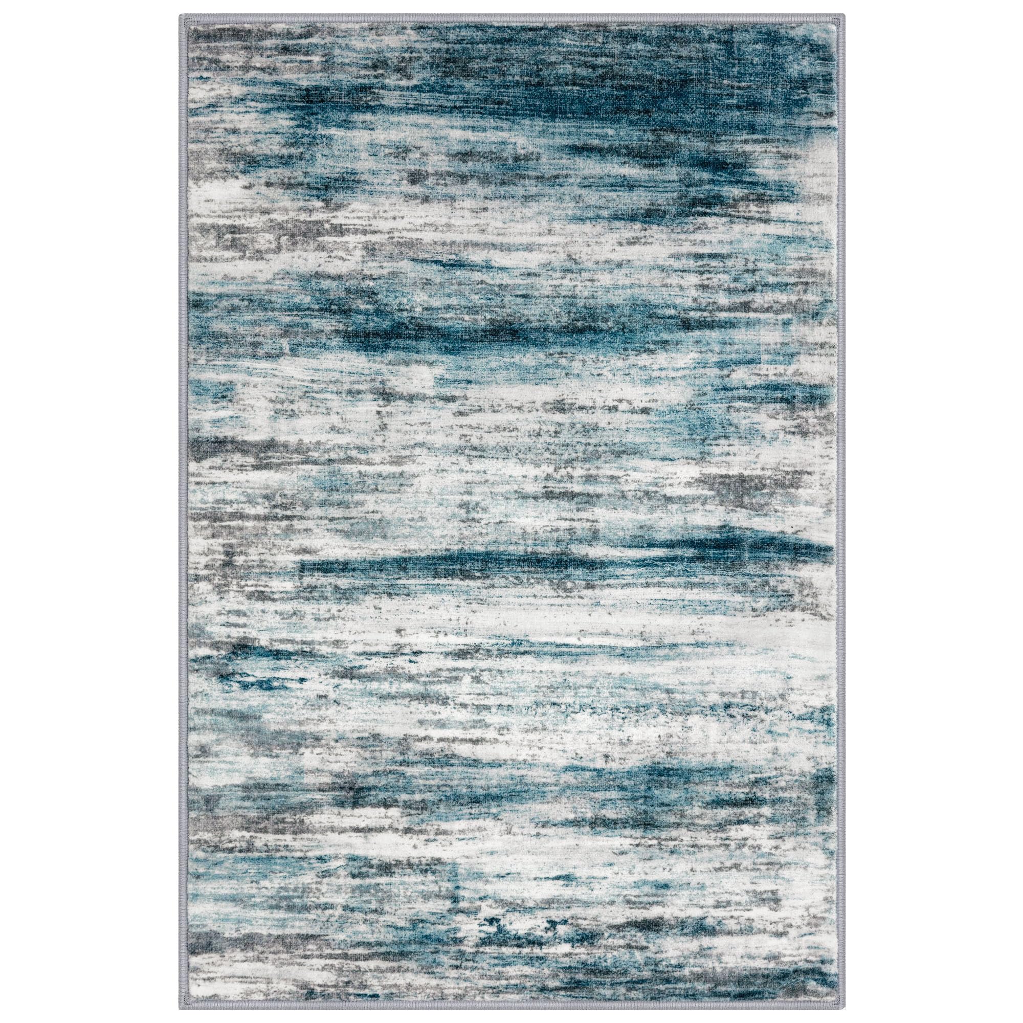 KOZYFLY Abstract Small Area Rugs 2x3 Washabl Rugs Fro Entryway Blue