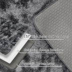 Tie-Dyed Runner Rug for Bedroom Black Grey 2x8ft Fluffy Area Rug Bedside Runner Rug for Kids Room Boys Teens Nursery Baby Living Room Dorm Home Decor Carpets