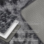 JiaoBaba Tie-Dyed Runner Rug for Bedroom Black Grey 2x8ft Fluffy Area Rug Bedside Runner Rug for Kids Room Boys Teens Nursery Baby Living Room Dorm Home Decor Carpets