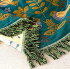 MSGKV Boho Throw Blanket 60"x80" 100% Cotton Bird Quilt for Bed & Couch