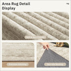 Soalmost 3x4 Rugs Non-Slip, Small Washable Kitchen Entryway Area Rug Beige
