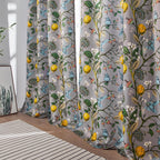 Topfinel Black Dark Floral Grey Blackout Curtains, Gray Decorative French Country Grommet Dark Academia Antique Decor Hummingbird Window Covering for Living Room Bedroom Dining,84 Inch Length