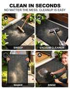 Mibao Front Door Mat Outdoor Entrance, 29.5" x 17" Heavy Duty Welcome Mat for Outdoor and Indoor, Waterproof Dirt Trapper Doormat, Super Absorbent Indoor Entryway Mat for Patio & Porch - Gray