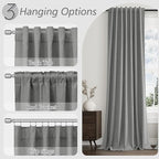 Guken Dark Grey 100% Blackout Linen Curtains 63 Inch Length 2 Panels Set for Living Room Bedroom Back Tab/Rod Pocket Thermal Insulated Black Out Drapes Room Darkening Farmhouse Window Curtains