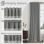 Guken 100% Blackout Linen Curtains 72 Inch Length 2 Panels Set for Living Room Bedroom Back Tab Thermal Insulated Black Out Linen Drapes Room Darkening Window Curtains,Dark Grey
