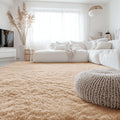 OLANLY 8x12 Machine Washable Large Area Rugs for Living Room, Bedroom, Soft Fluffy Shaggy Bedside Rug, Indoor Floor Carpet for Kids Girls and Boys, Dorms, Nursery, Home Decor Aesthetic, Beige