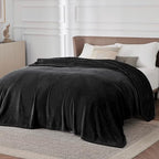 Bedsure GentleSoft Fleece Bed Blankets Large Size Black - Soft Lightweight Fuzzy Cozy Luxury Oversized King Blanket Microfiber, Room Home Decor Gifts for Women and Men, 120x120 inches
