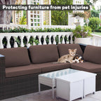 DREAHOTEXTIL 8Pcs Outdoor Cushion Covers, Elastic Patio Cushion Covers