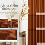 Rust Linen Curtains for Living Room 120 Inches Long Light Filtering Semi Sheer Curtain Back Tab Vintage Rustic Decor Extra Long Floor to Ceiling High Window for Bedroom Office 52x120, 2 Panels