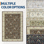 Runner Rug for Hallway Entryway 2.5x8 Farmhouse Floral Non-Slip Machine Washable Kitchen Rug Runner Non-Shedding Low-Pile Soft Long Carpet for Entrance Laundry Room Brown