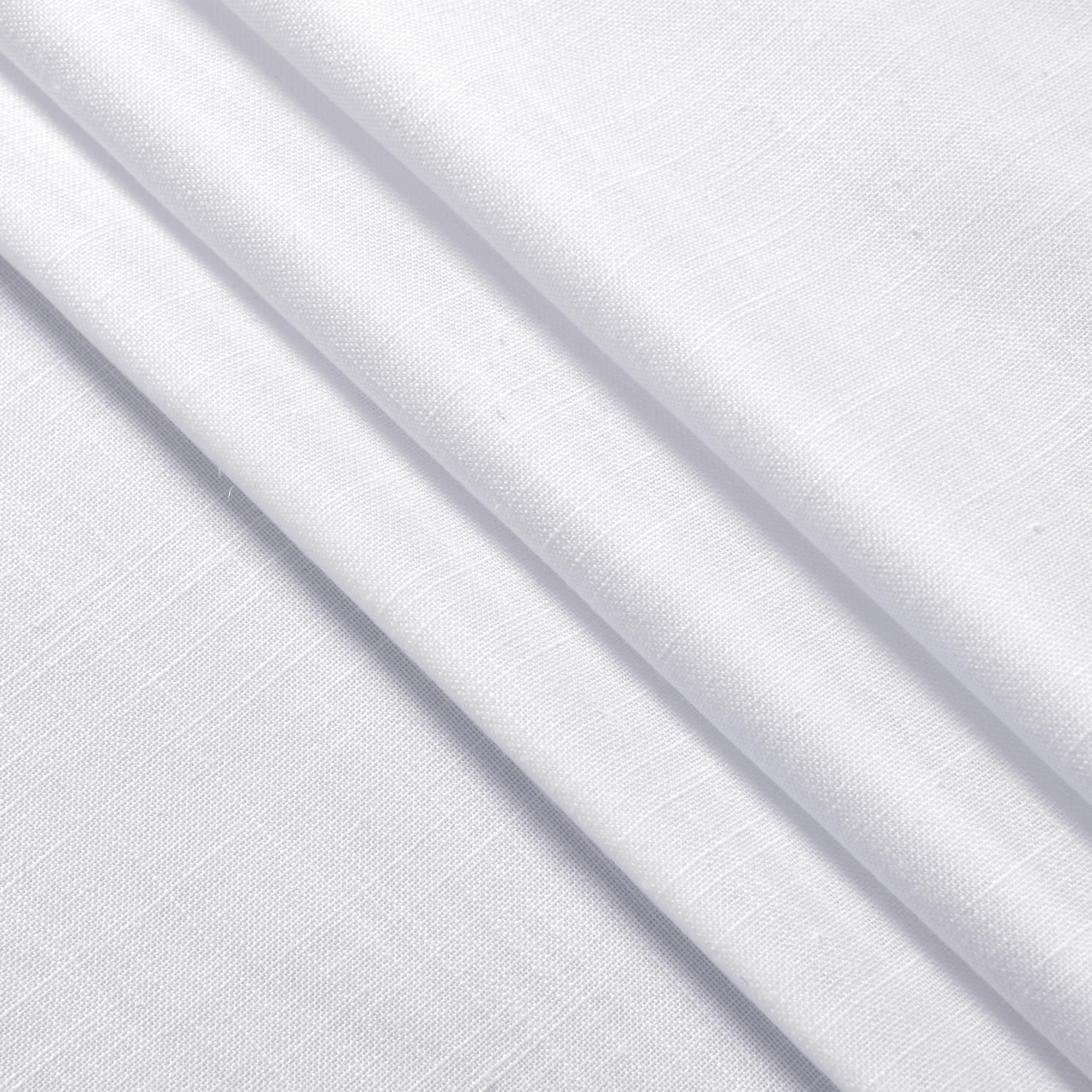 Snow White Linen Curtains 63 Inch Length for Living Room Light Filtering Semi Sheer Curtain Back Tab Luxury Neutral Coastal Modern Farmhouse Decor Drapes for Bedroom Dinner Room 52x63, 2 Panels
