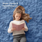OLANLY 3x5 Machine Washable Small Bedside Rug, Soft Fluffy Shaggy Rugs for Living Room, Bedroom, Indoor Floor Carpet for Kids Girls and Boys, Preppy Dorms, Nursery, Home Decor Aesthetic, Blue