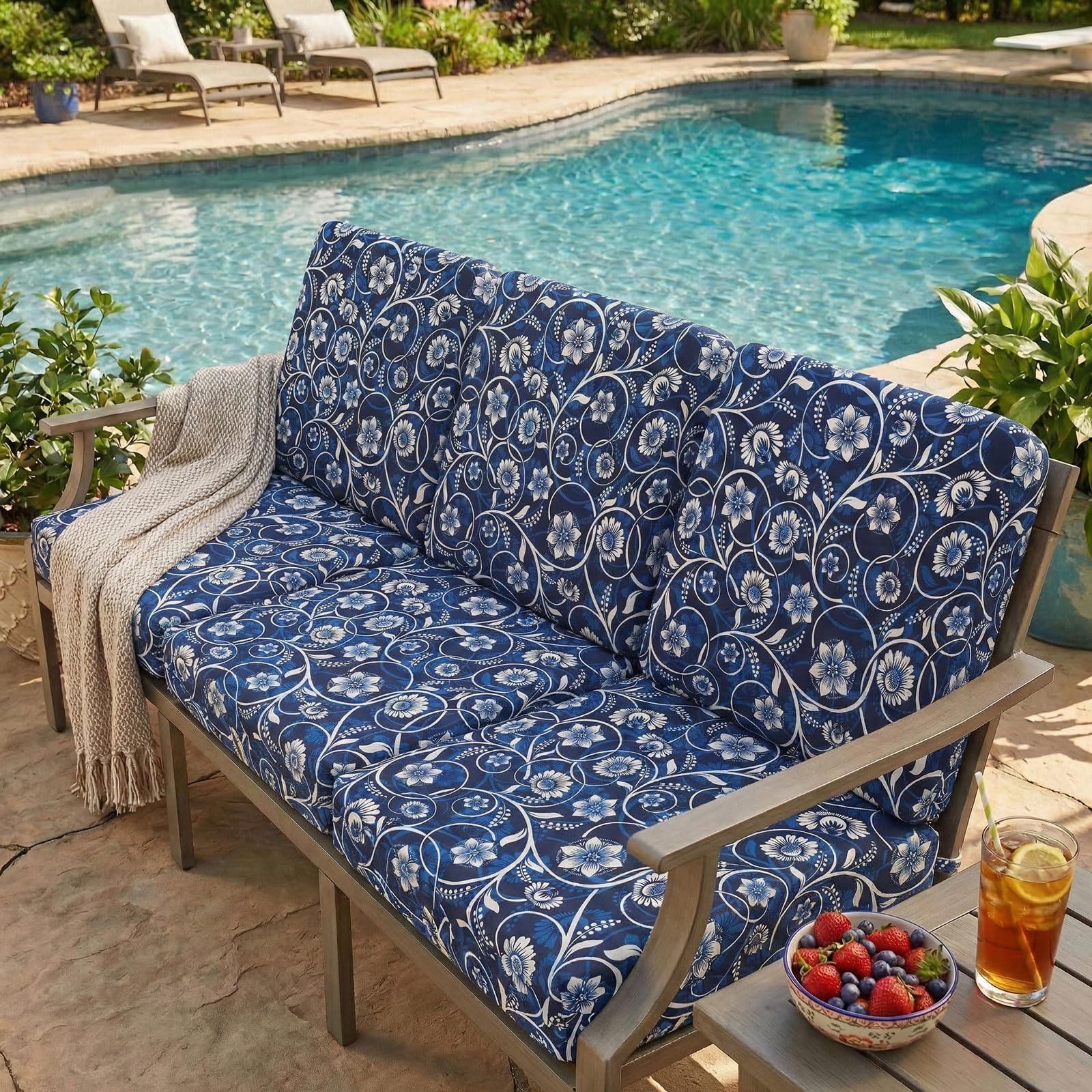 hyha Printed Couch Cushion Covers, Sofa Covers Washable for 3 Cushion Couch